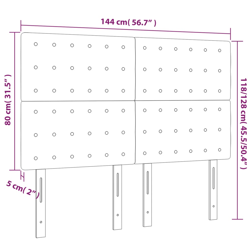 vidaXL Tăblie de pat cu LED, albastru, 144x5x118/128 cm, textil vidaXL Tăblie de pat cu LED, albastru, 144x5x118/128 cm, textil