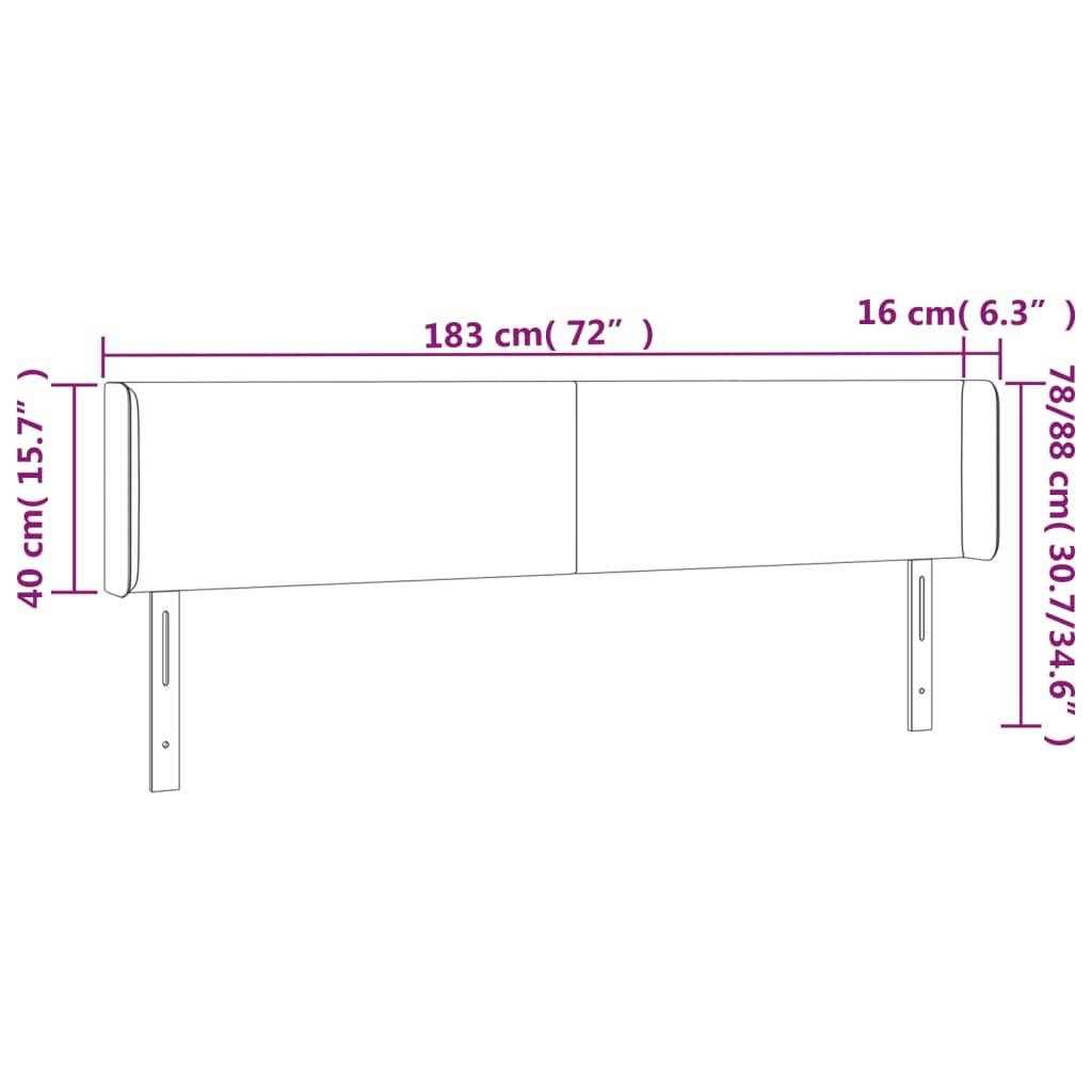 vidaXL Tăblie de pat cu LED, albastru, 183x16x78/88 cm, textil vidaXL Tăblie de pat cu LED, albastru, 183x16x78/88 cm, textil