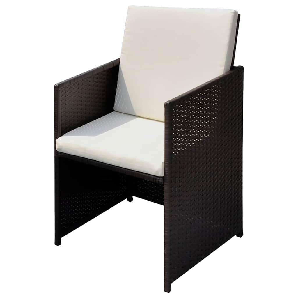 vidaXL Scaune de grădină 3 pcs Maro 56 x 52 x 87 cm Rattan poli