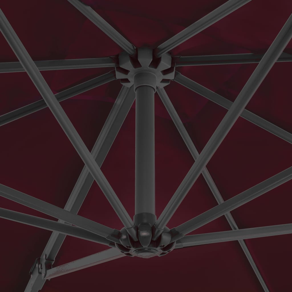 vidaXL Umbrelă în consolă cu stâlp din aluminiu, bordo, 250x250 cm vidaXL Umbrelă în consolă cu stâlp din aluminiu, bordo, 250x250 cm