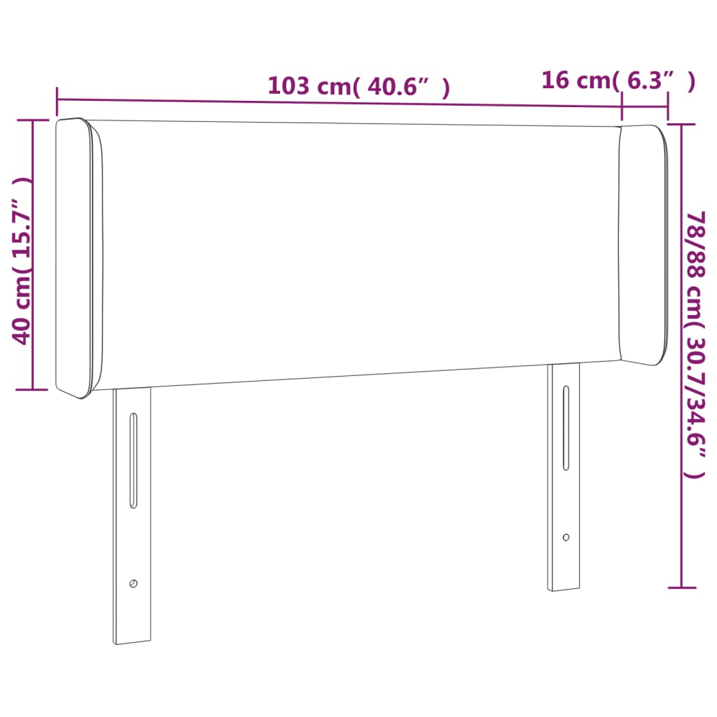 vidaXL Tăblie de pat cu LED, alb, 103x16x78/88 cm, piele ecologică vidaXL Tăblie de pat cu LED, alb, 103x16x78/88 cm, piele ecologică