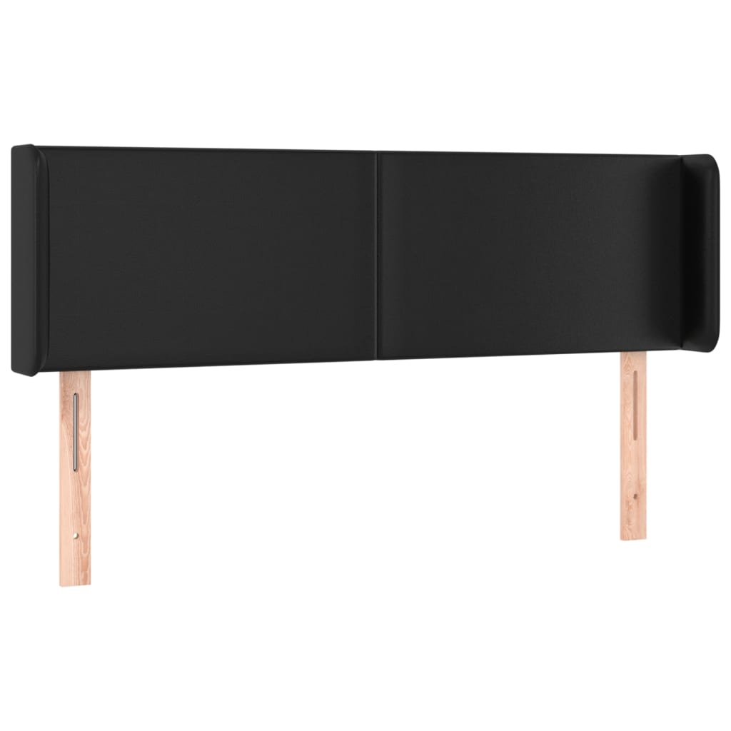 vidaXL Tăblie de pat cu LED, negru, 147x16x78/88 cm, piele ecologică vidaXL Tăblie de pat cu LED, negru, 147x16x78/88 cm, piele ecologică