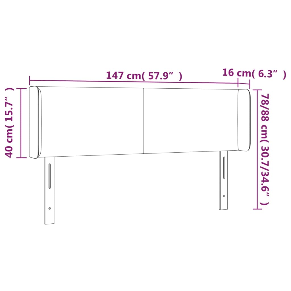 vidaXL Tăblie de pat cu LED, alb, 147x16x78/88 cm, piele ecologică vidaXL Tăblie de pat cu LED, alb, 147x16x78/88 cm, piele ecologică