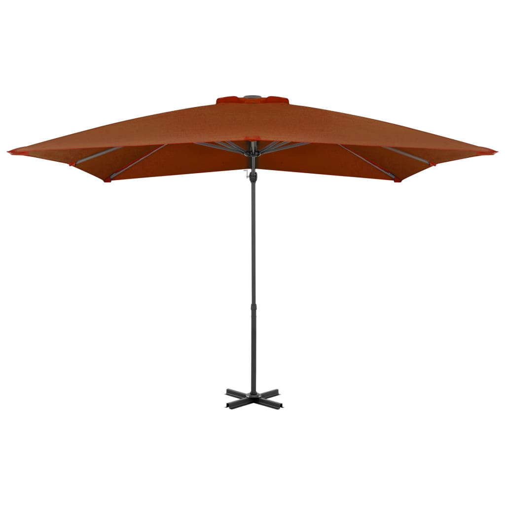 vidaXL Umbrelă în consolă cu stâlp din aluminiu, cărămiziu, 250x250 cm vidaXL Umbrelă în consolă cu stâlp din aluminiu, cărămiziu, 250x250 cm