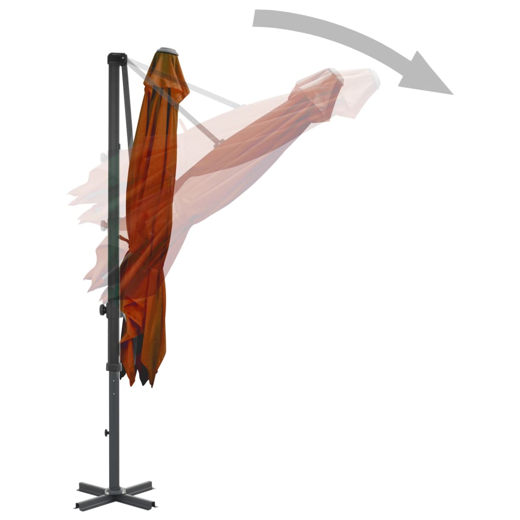 vidaXL Umbrelă în consolă cu stâlp din aluminiu, cărămiziu, 250x250 cm vidaXL Umbrelă în consolă cu stâlp din aluminiu, cărămiziu, 250x250 cm