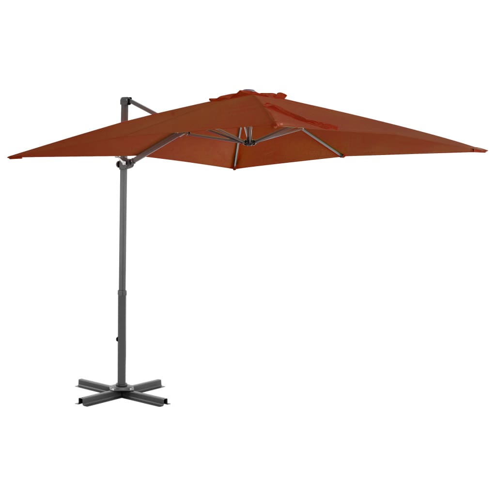 vidaXL Umbrelă în consolă cu stâlp din aluminiu, cărămiziu, 250x250 cm vidaXL Umbrelă în consolă cu stâlp din aluminiu, cărămiziu, 250x250 cm