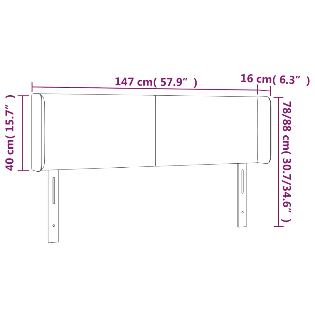 vidaXL Tăblie de pat cu LED cappuccino 147x16x78/88 cm piele ecologică vidaXL Tăblie de pat cu LED cappuccino 147x16x78/88 cm piele ecologică