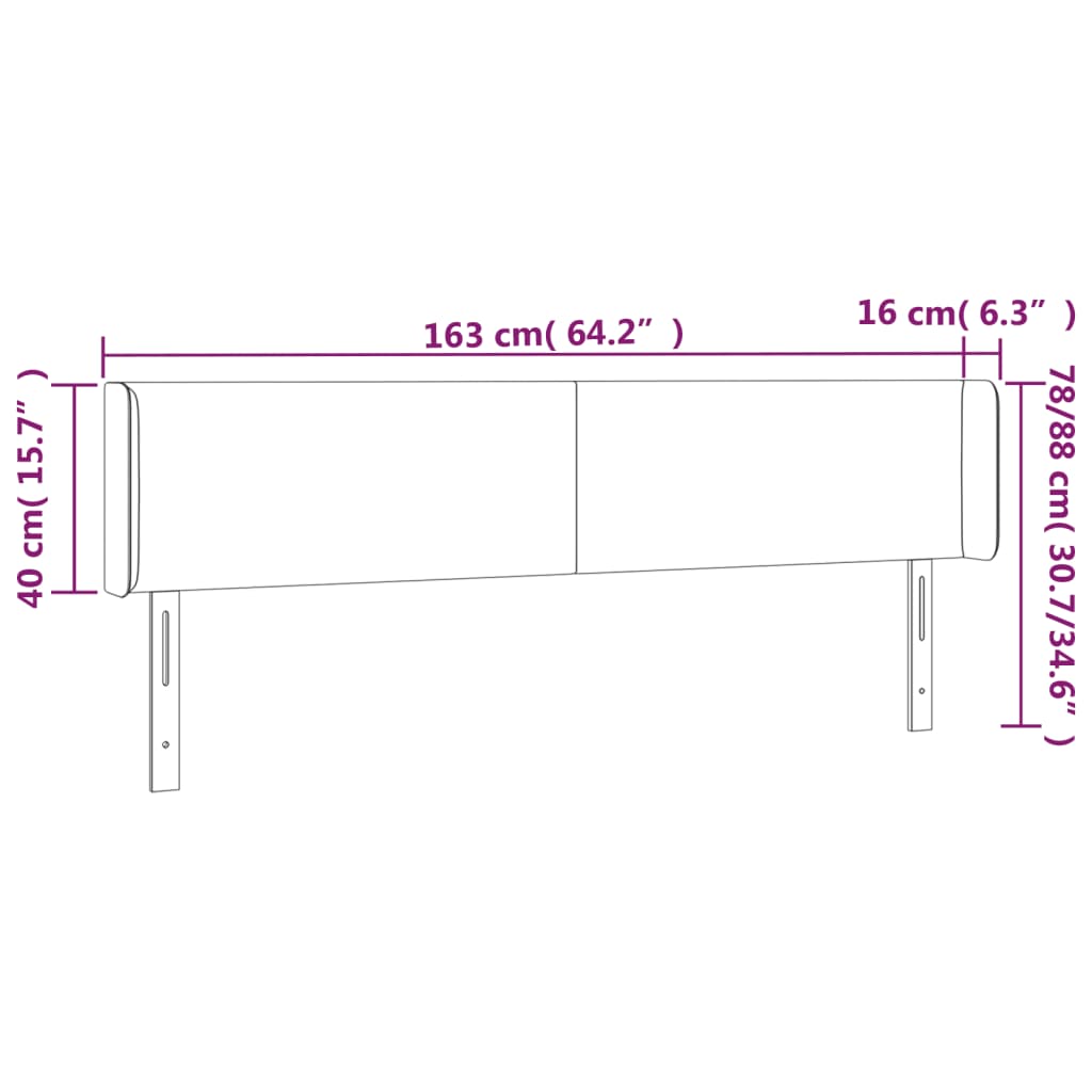 vidaXL Tăblie de pat cu LED, alb, 163x16x78/88 cm, piele ecologică vidaXL Tăblie de pat cu LED, alb, 163x16x78/88 cm, piele ecologică