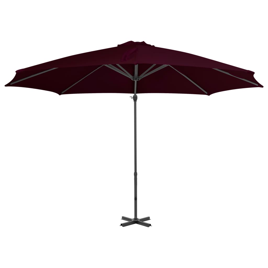 vidaXL Umbrelă consolă de grădină, stâlp din aluminiu, roșu, 300 cm