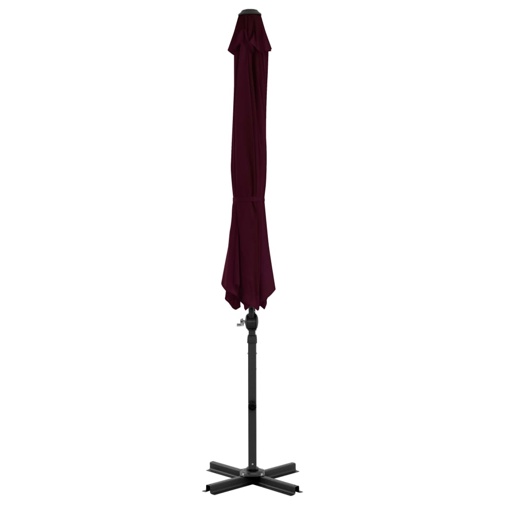 vidaXL Umbrelă consolă de grădină, stâlp din aluminiu, roșu, 300 cm
