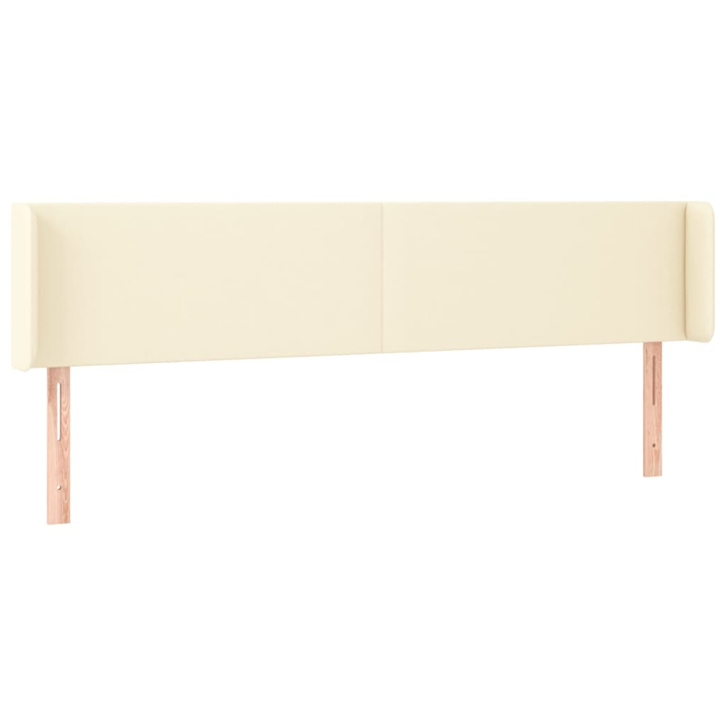 vidaXL Tăblie de pat cu LED, crem, 183x16x78/88 cm, piele ecologică vidaXL Tăblie de pat cu LED, crem, 183x16x78/88 cm, piele ecologică