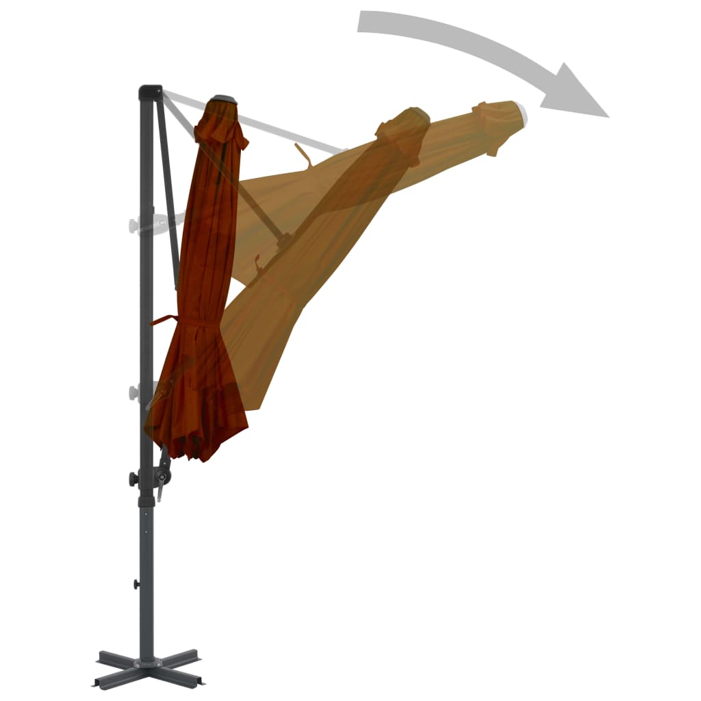 vidaXL Umbrelă în consolă cu stâlp din aluminiu, cărămiziu, 300 cm vidaXL Umbrelă în consolă cu stâlp din aluminiu, cărămiziu, 300 cm