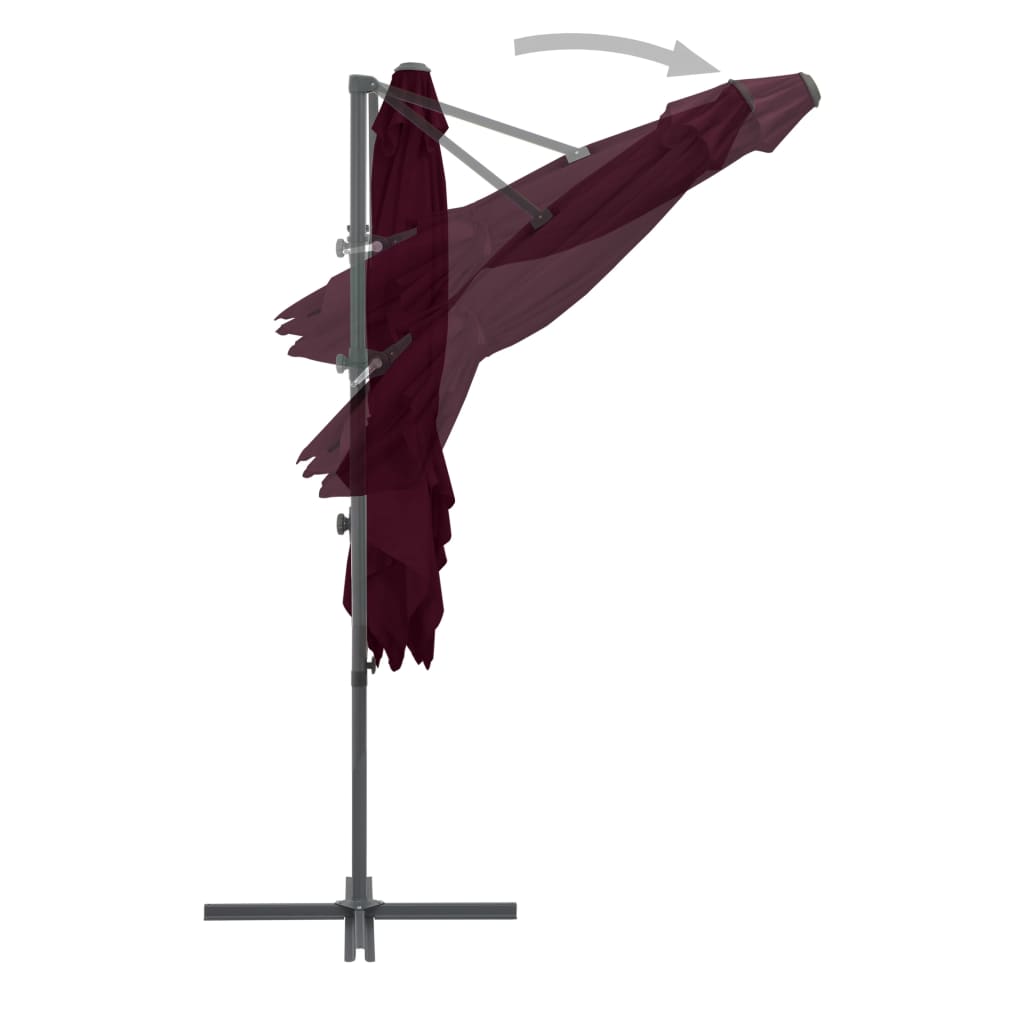 vidaXL Umbrelă în consolă cu stâlp din aluminiu, bordo, 250x250 cm vidaXL Umbrelă în consolă cu stâlp din aluminiu, bordo, 250x250 cm
