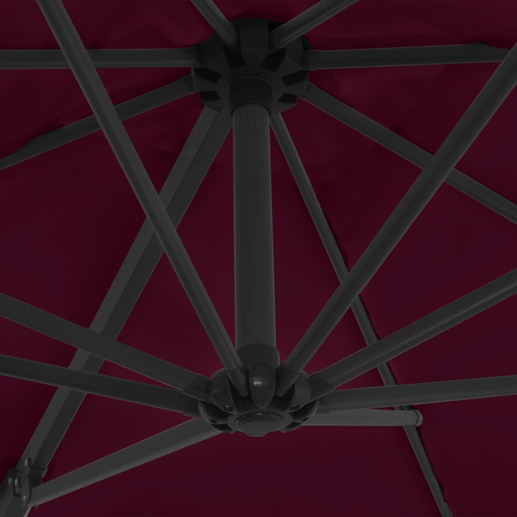 vidaXL Umbrelă în consolă cu stâlp din aluminiu, bordo, 250x250 cm vidaXL Umbrelă în consolă cu stâlp din aluminiu, bordo, 250x250 cm