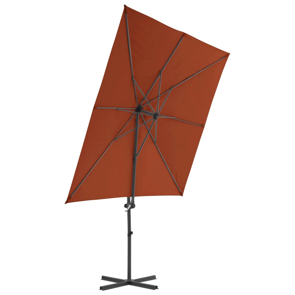 vidaXL Umbrelă în consolă cu stâlp din oțel, cărămiziu, 250x250 cm vidaXL Umbrelă în consolă cu stâlp din oțel, cărămiziu, 250x250 cm