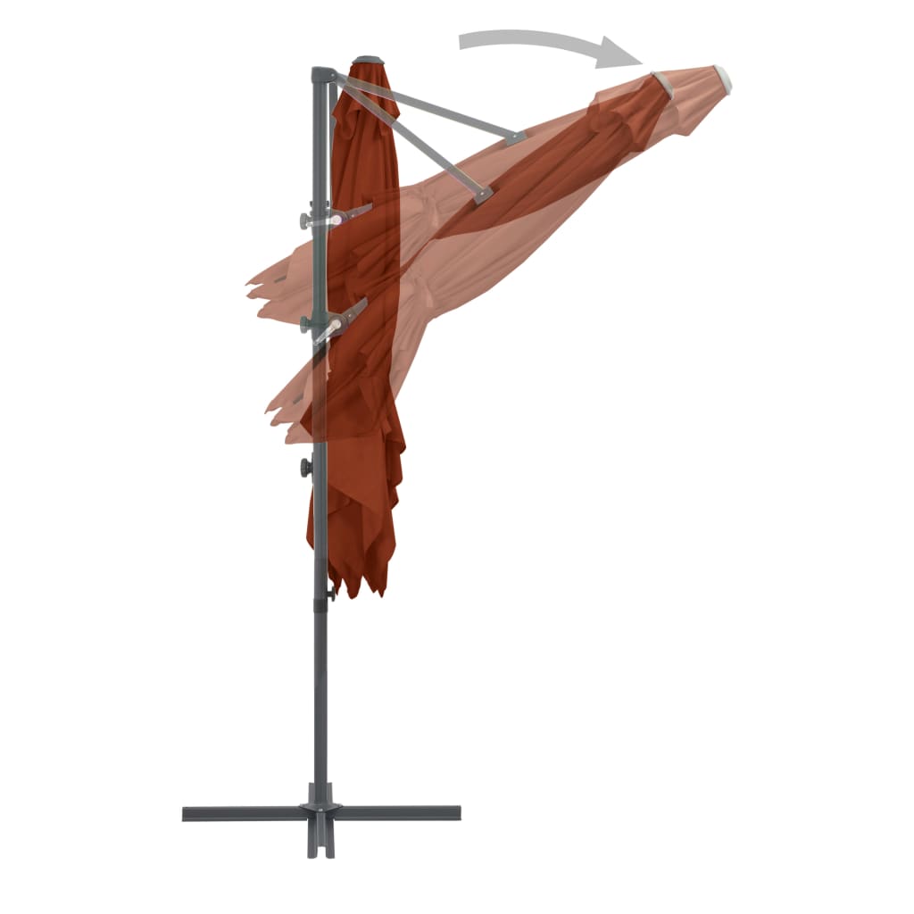 vidaXL Umbrelă în consolă cu stâlp din oțel, cărămiziu, 250x250 cm vidaXL Umbrelă în consolă cu stâlp din oțel, cărămiziu, 250x250 cm