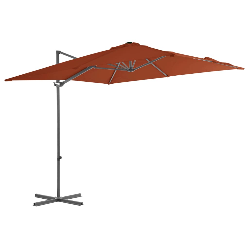 vidaXL Umbrelă în consolă cu stâlp din oțel, cărămiziu, 250x250 cm vidaXL Umbrelă în consolă cu stâlp din oțel, cărămiziu, 250x250 cm