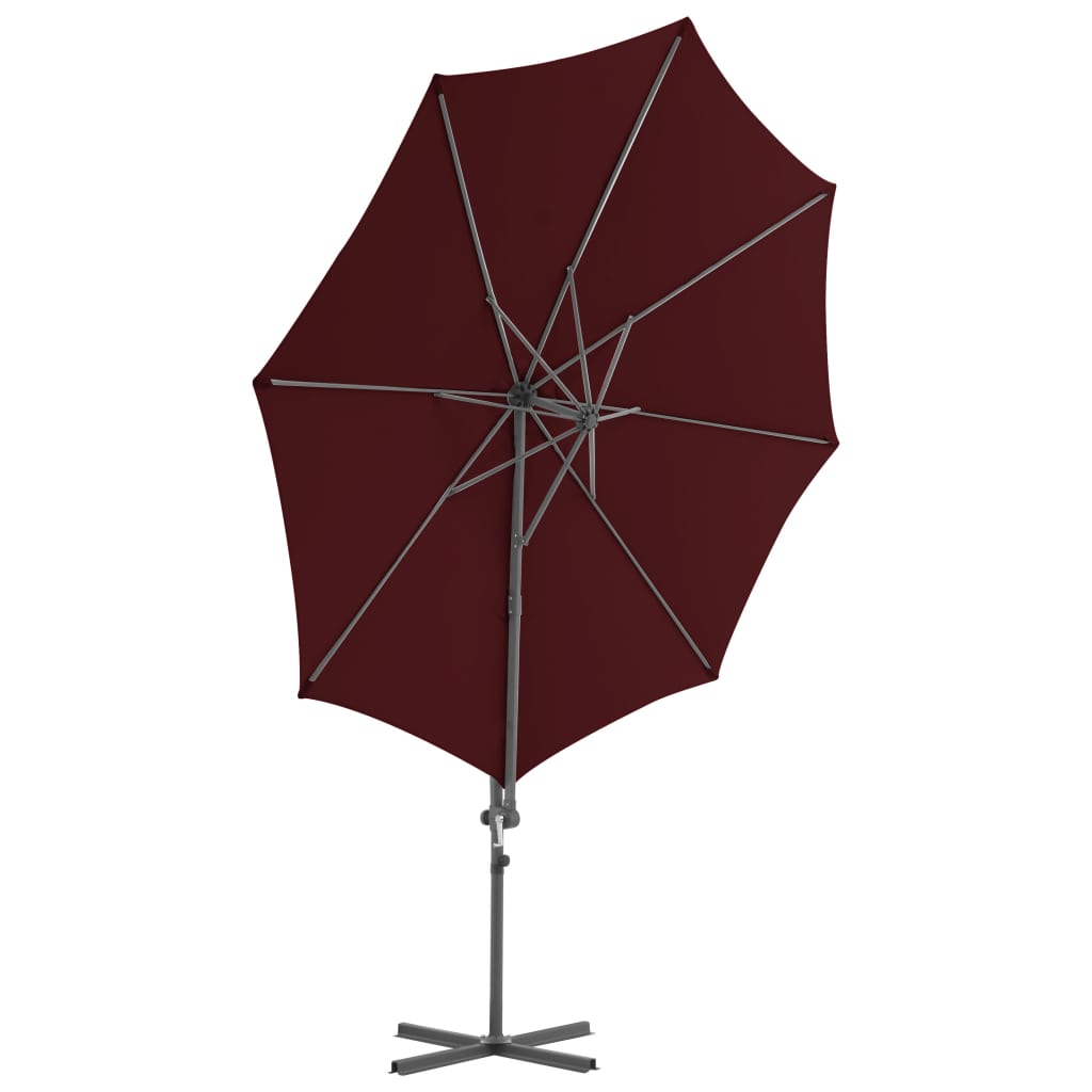 vidaXL Umbrelă în consolă cu stâlp din oțel, roșu bordo, 300 cm vidaXL Umbrelă în consolă cu stâlp din oțel, roșu bordo, 300 cm