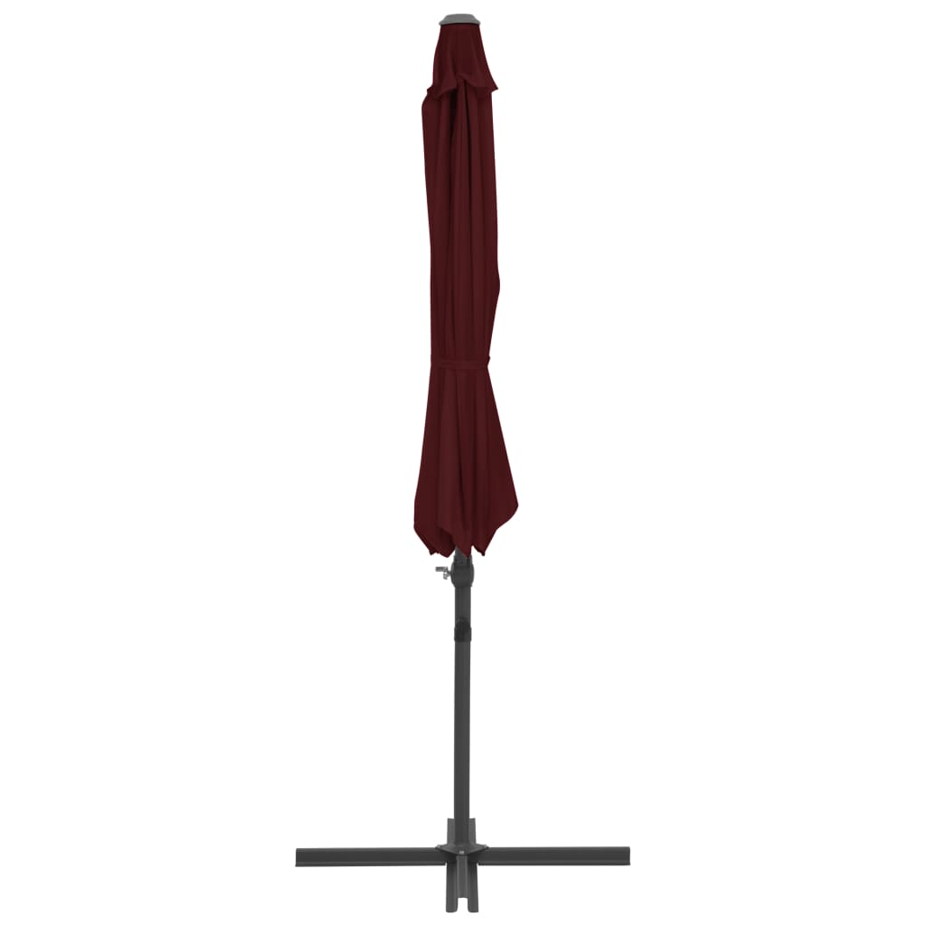 vidaXL Umbrelă în consolă cu stâlp din oțel, roșu bordo, 300 cm vidaXL Umbrelă în consolă cu stâlp din oțel, roșu bordo, 300 cm