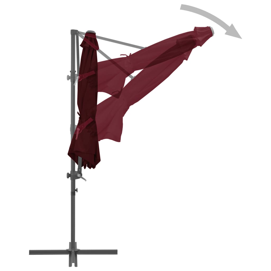 vidaXL Umbrelă în consolă cu stâlp din oțel, roșu bordo, 300 cm vidaXL Umbrelă în consolă cu stâlp din oțel, roșu bordo, 300 cm