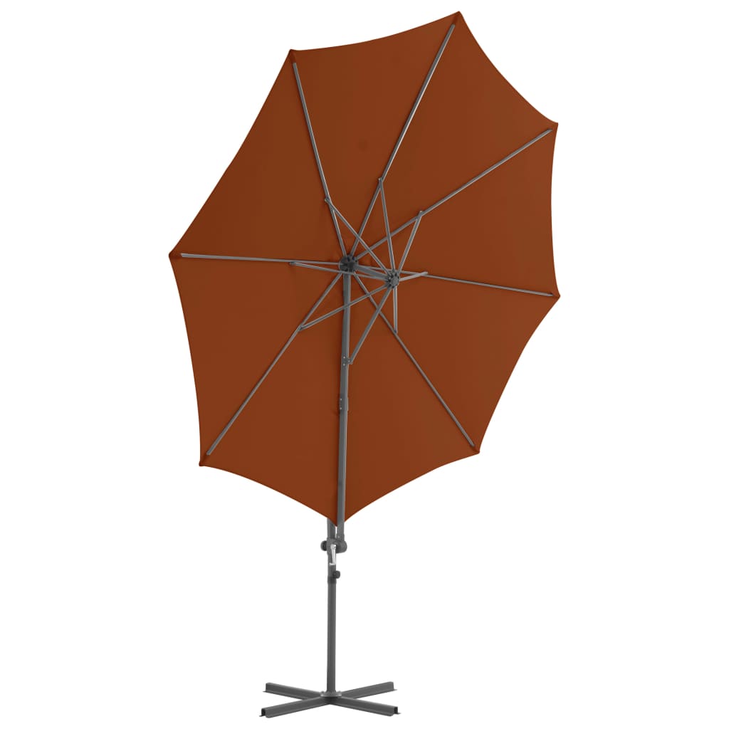 vidaXL Umbrelă în consolă cu stâlp din oțel, cărămiziu, 300 cm vidaXL Umbrelă în consolă cu stâlp din oțel, cărămiziu, 300 cm