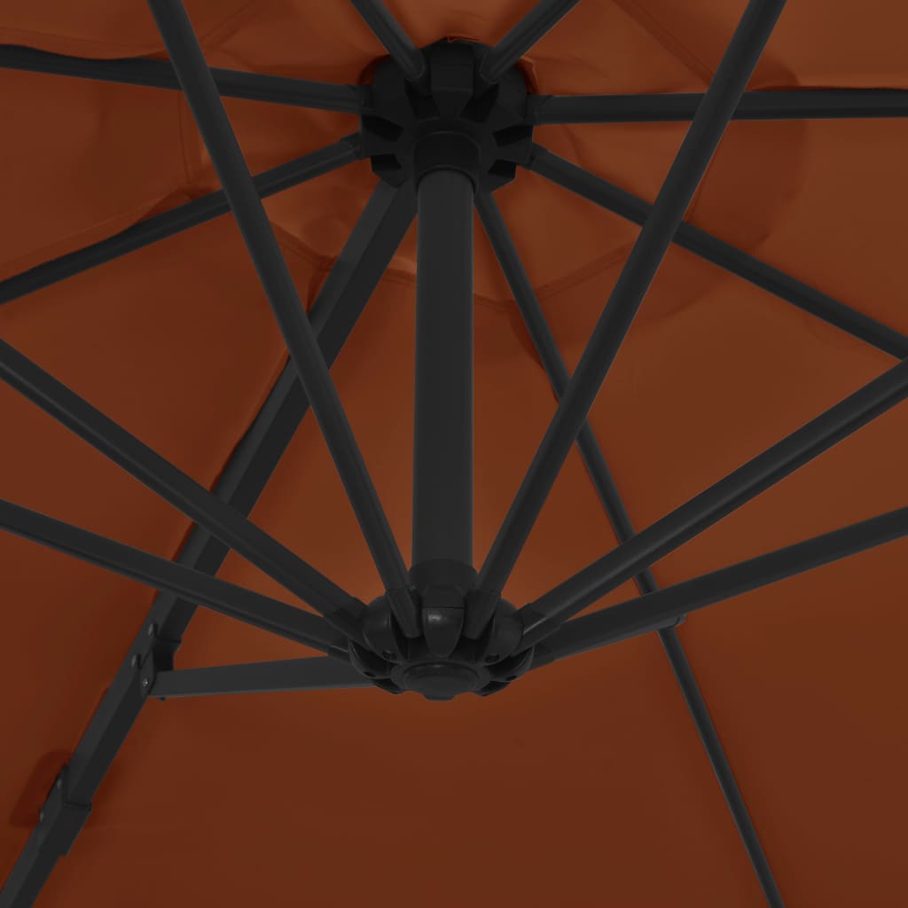 vidaXL Umbrelă în consolă cu stâlp din oțel, cărămiziu, 300 cm vidaXL Umbrelă în consolă cu stâlp din oțel, cărămiziu, 300 cm
