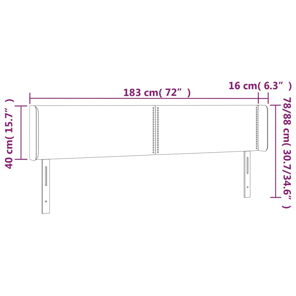vidaXL Tăblie de pat cu LED gri închis 183x16x78/88 cm catifea vidaXL Tăblie de pat cu LED gri închis 183x16x78/88 cm catifea