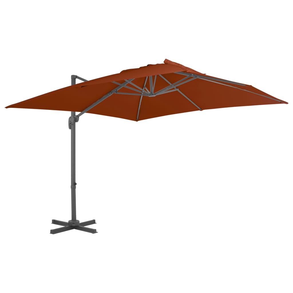 vidaXL Umbrelă în consolă cu stâlp din aluminiu, cărămiziu, 300x300 cm vidaXL Umbrelă în consolă cu stâlp din aluminiu, cărămiziu, 300x300 cm