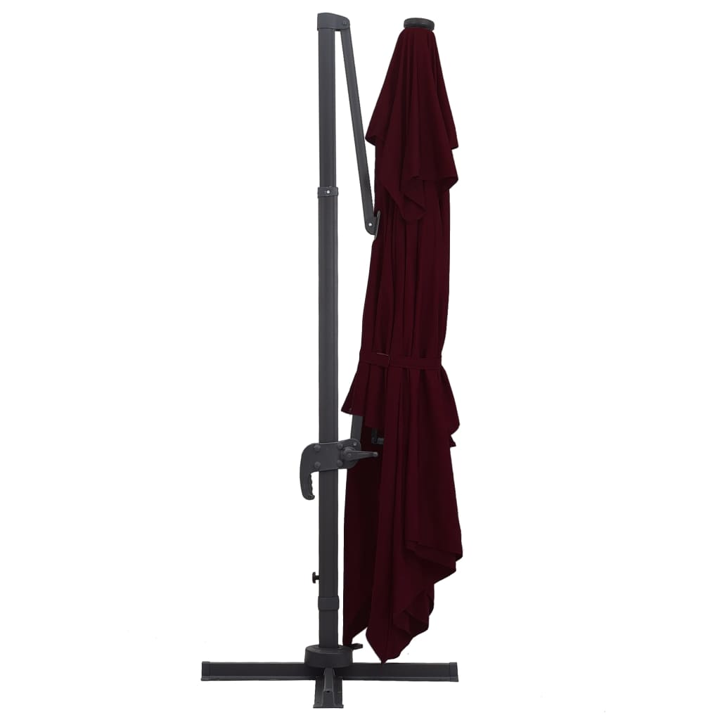 vidaXL Umbrelă în consolă de grădină cu LED-uri, roșu bordo 400x300 cm vidaXL Umbrelă în consolă de grădină cu LED-uri, roșu bordo 400x300 cm