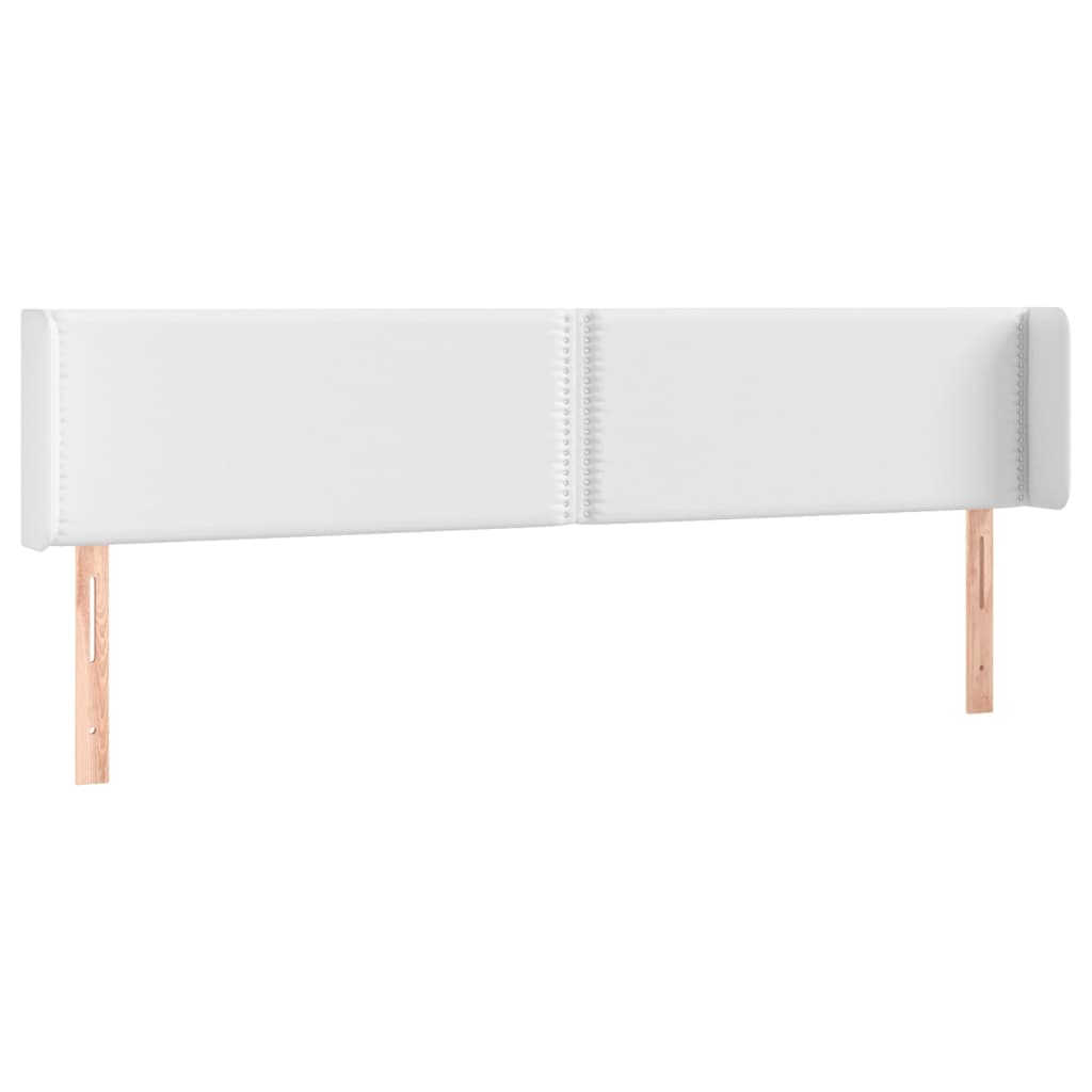 vidaXL Tăblie de pat cu LED, alb, 183x16x78/88 cm, piele ecologică vidaXL Tăblie de pat cu LED, alb, 183x16x78/88 cm, piele ecologică