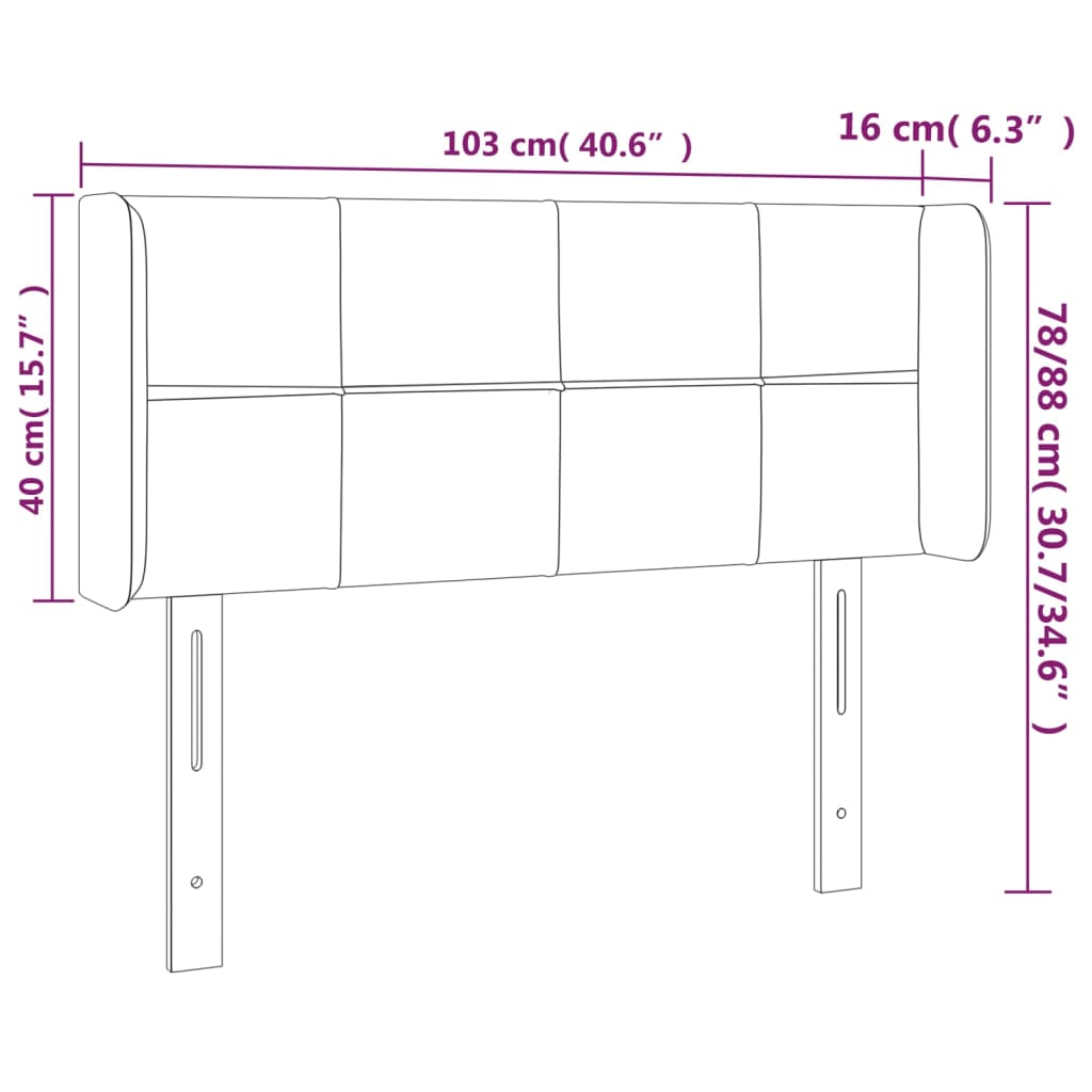 vidaXL Tăblie de pat cu LED, albastru, 103x16x78/88 cm, textil vidaXL Tăblie de pat cu LED, albastru, 103x16x78/88 cm, textil