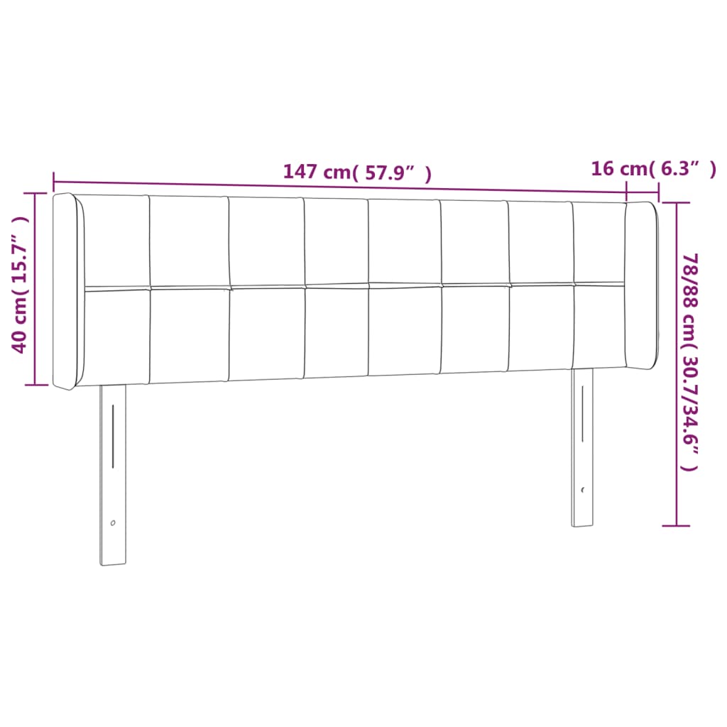 vidaXL Tăblie de pat cu LED, gri deschis, 147x16x78/88 cm, textil