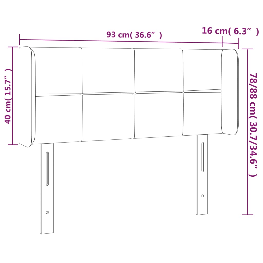vidaXL Tăblie de pat cu LED, verde închis, 93x16x78/88 cm, catifea vidaXL Tăblie de pat cu LED, verde închis, 93x16x78/88 cm, catifea