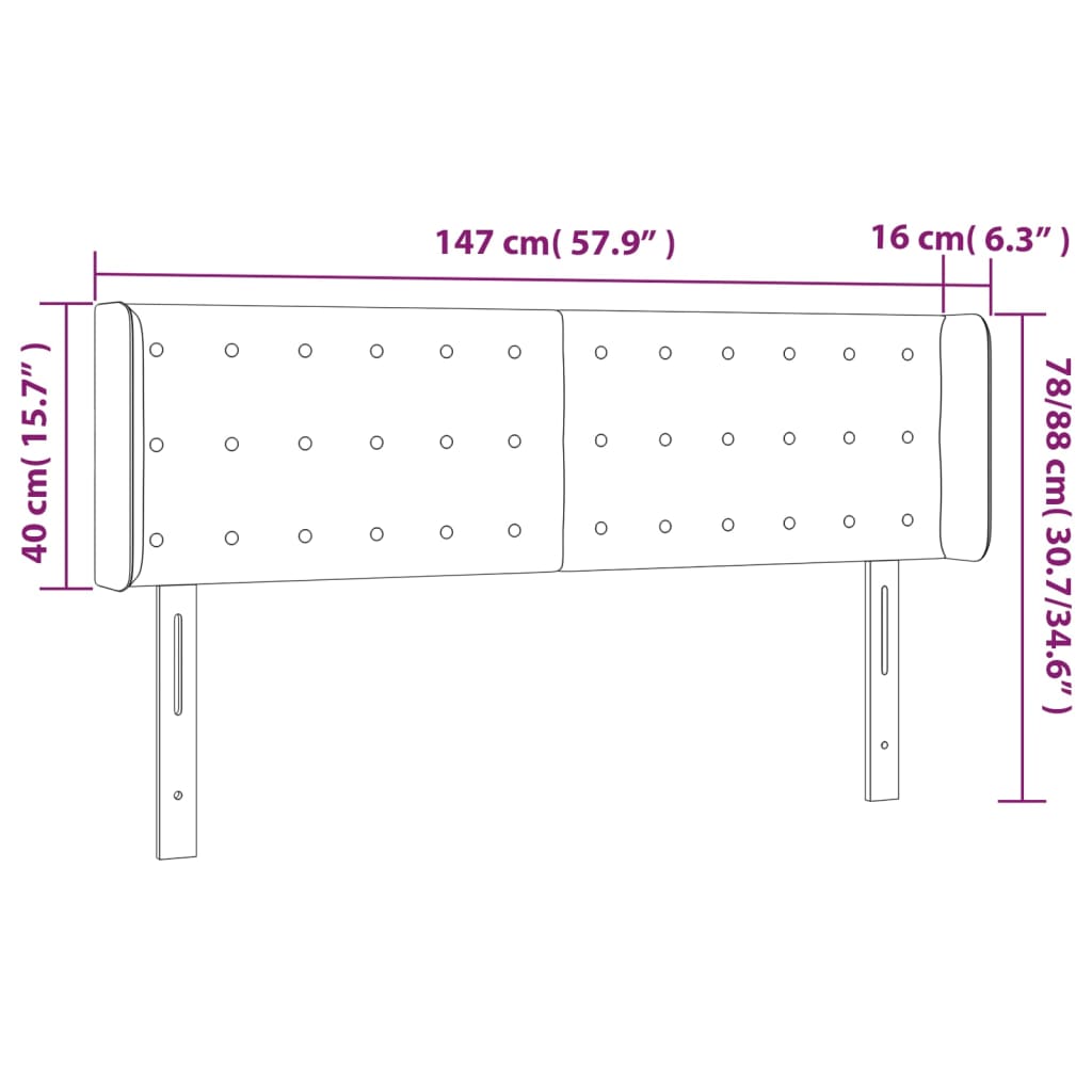 vidaXL Tăblie de pat cu LED, alb, 147x16x78/88 cm, piele ecologică vidaXL Tăblie de pat cu LED, alb, 147x16x78/88 cm, piele ecologică