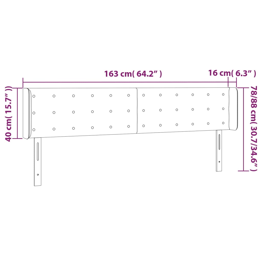 vidaXL Tăblie de pat cu LED, alb, 163x16x78/88 cm, piele ecologică vidaXL Tăblie de pat cu LED, alb, 163x16x78/88 cm, piele ecologică