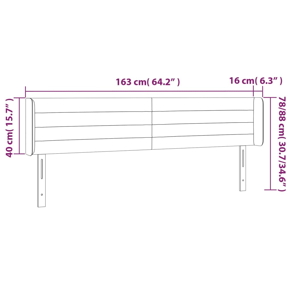 vidaXL Tăblie de pat cu LED, albastru, 163x16x78/88 cm, textil vidaXL Tăblie de pat cu LED, albastru, 163x16x78/88 cm, textil
