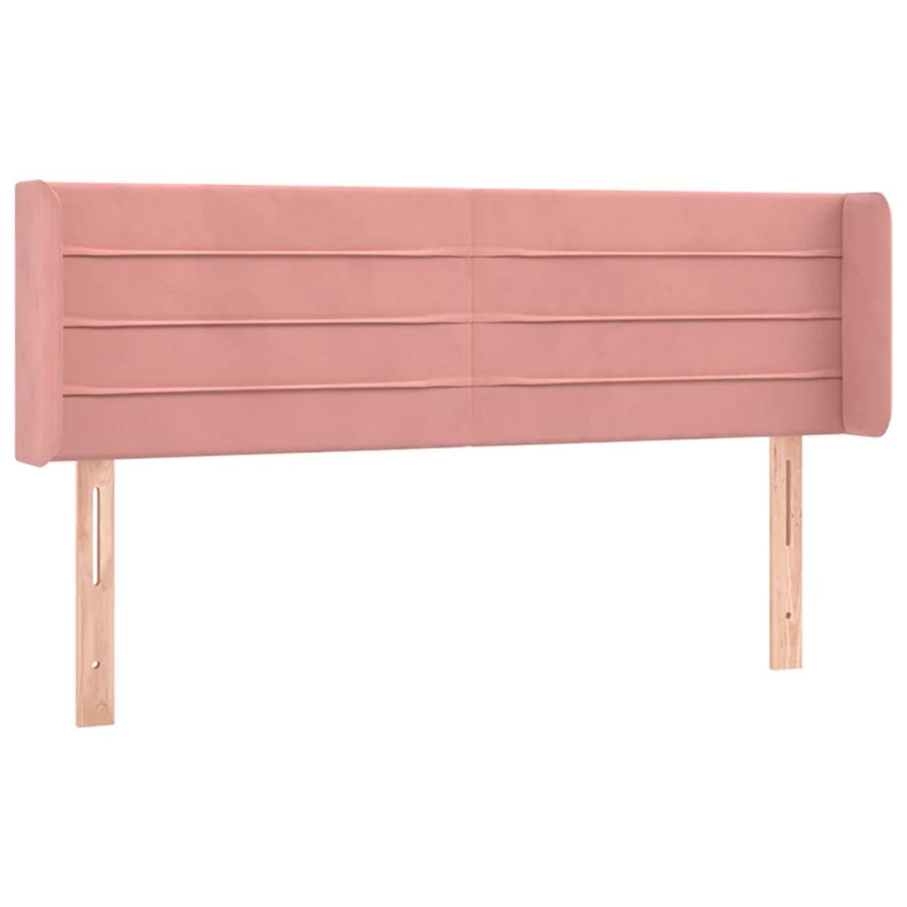 vidaXL Tăblie de pat cu LED, roz, 147x16x78/88 cm, catifea vidaXL Tăblie de pat cu LED, roz, 147x16x78/88 cm, catifea