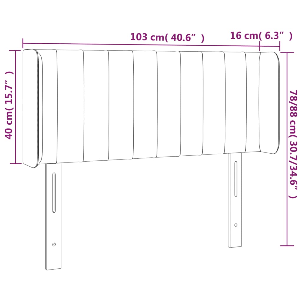 vidaXL Tăblie de pat cu LED, albastru, 103x16x78/88 cm, textil vidaXL Tăblie de pat cu LED, albastru, 103x16x78/88 cm, textil