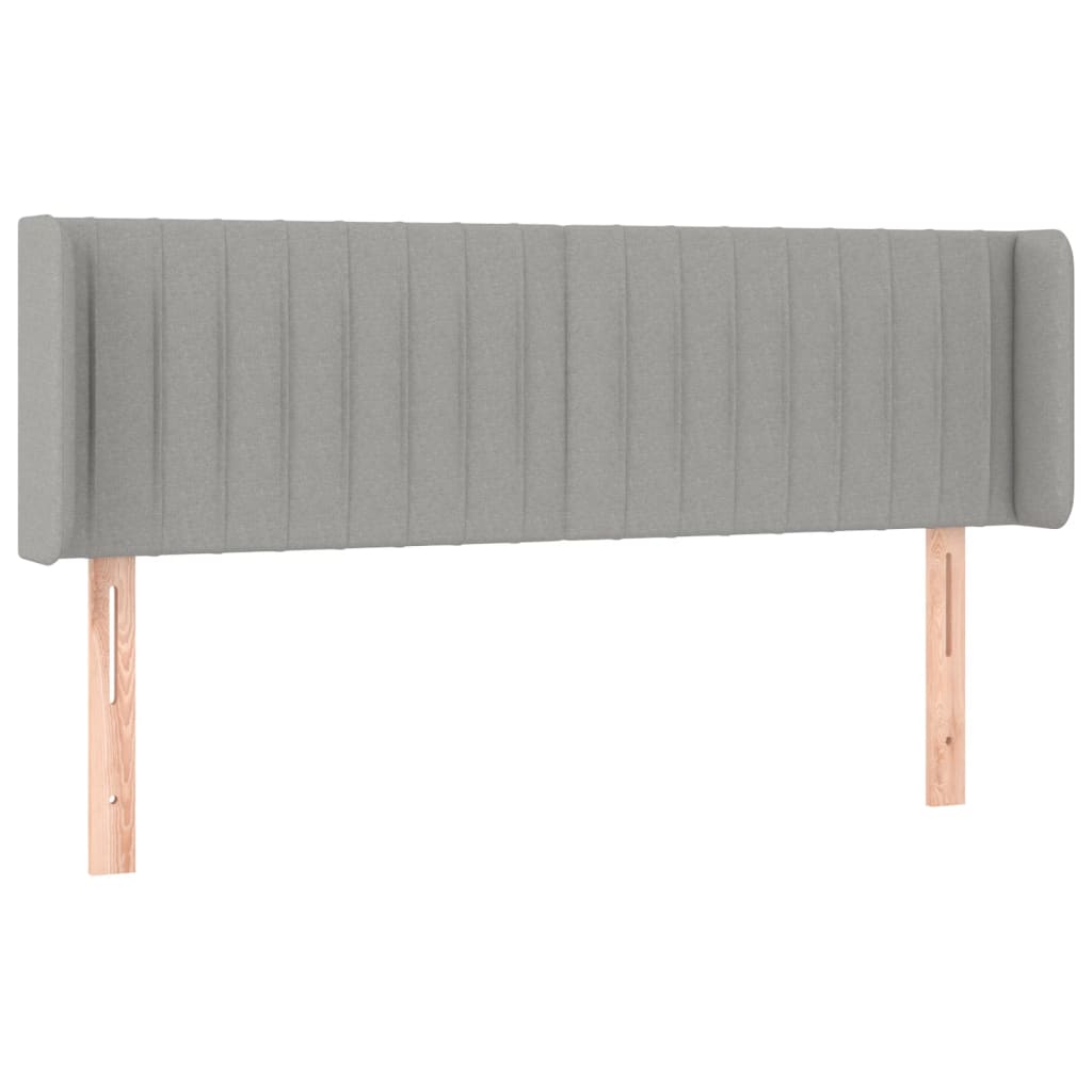 vidaXL Tăblie de pat cu LED, gri deschis, 147x16x78/88 cm, textil