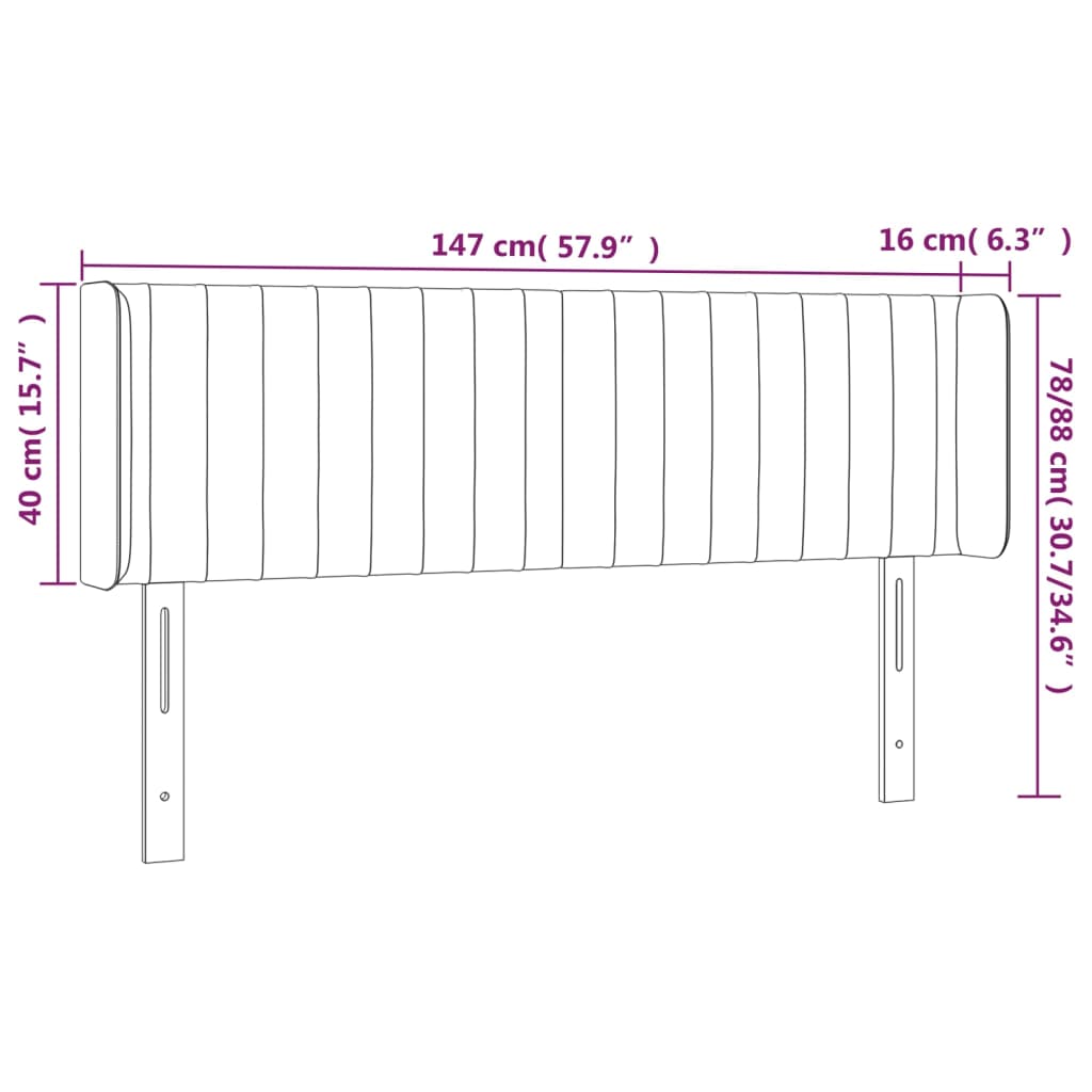 vidaXL Tăblie de pat cu LED, albastru, 147x16x78/88 cm, textil vidaXL Tăblie de pat cu LED, albastru, 147x16x78/88 cm, textil