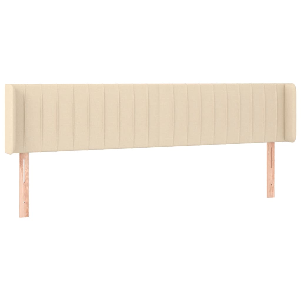 vidaXL Tăblie de pat cu LED, crem, 203x16x78/88 cm, textil vidaXL Tăblie de pat cu LED, crem, 203x16x78/88 cm, textil