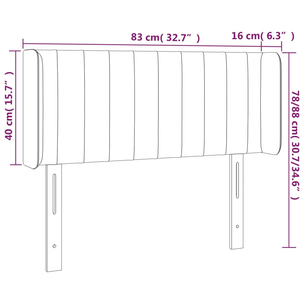vidaXL Tăblie de pat cu LED, verde închis, 83x16x78/88 cm, catifea vidaXL Tăblie de pat cu LED, verde închis, 83x16x78/88 cm, catifea