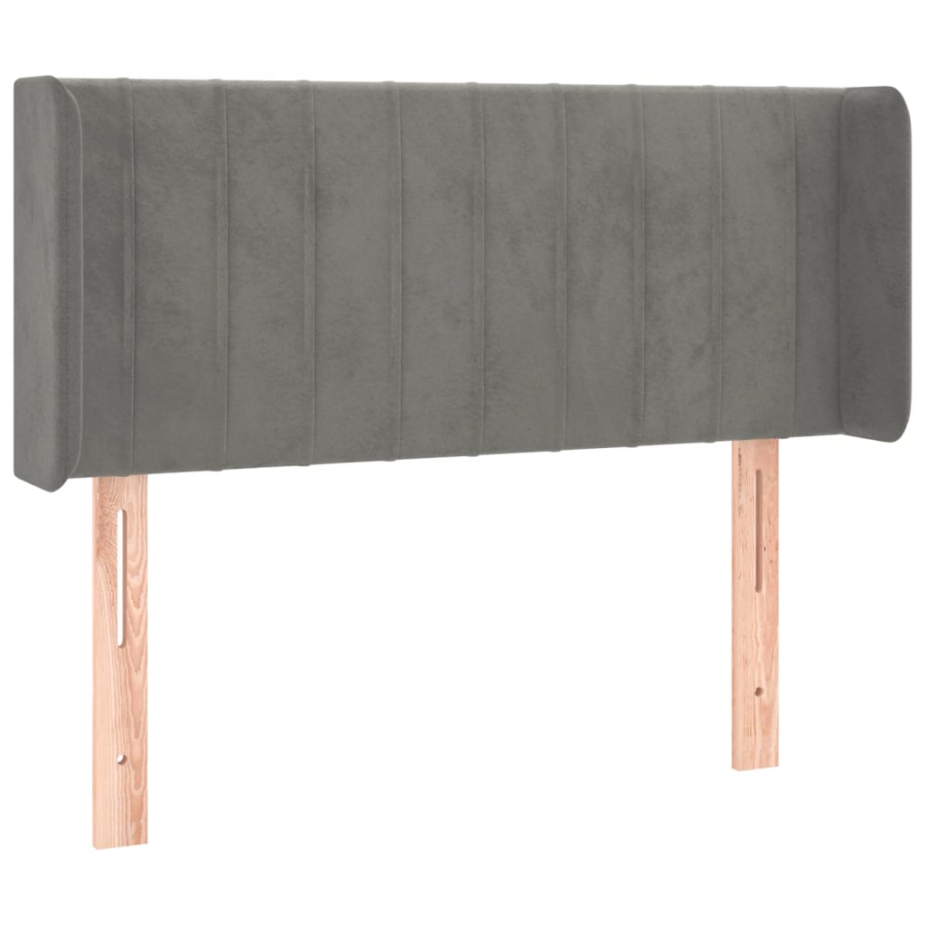 vidaXL Tăblie de pat cu LED, gri deschis, 103x16x78/88 cm, catifea