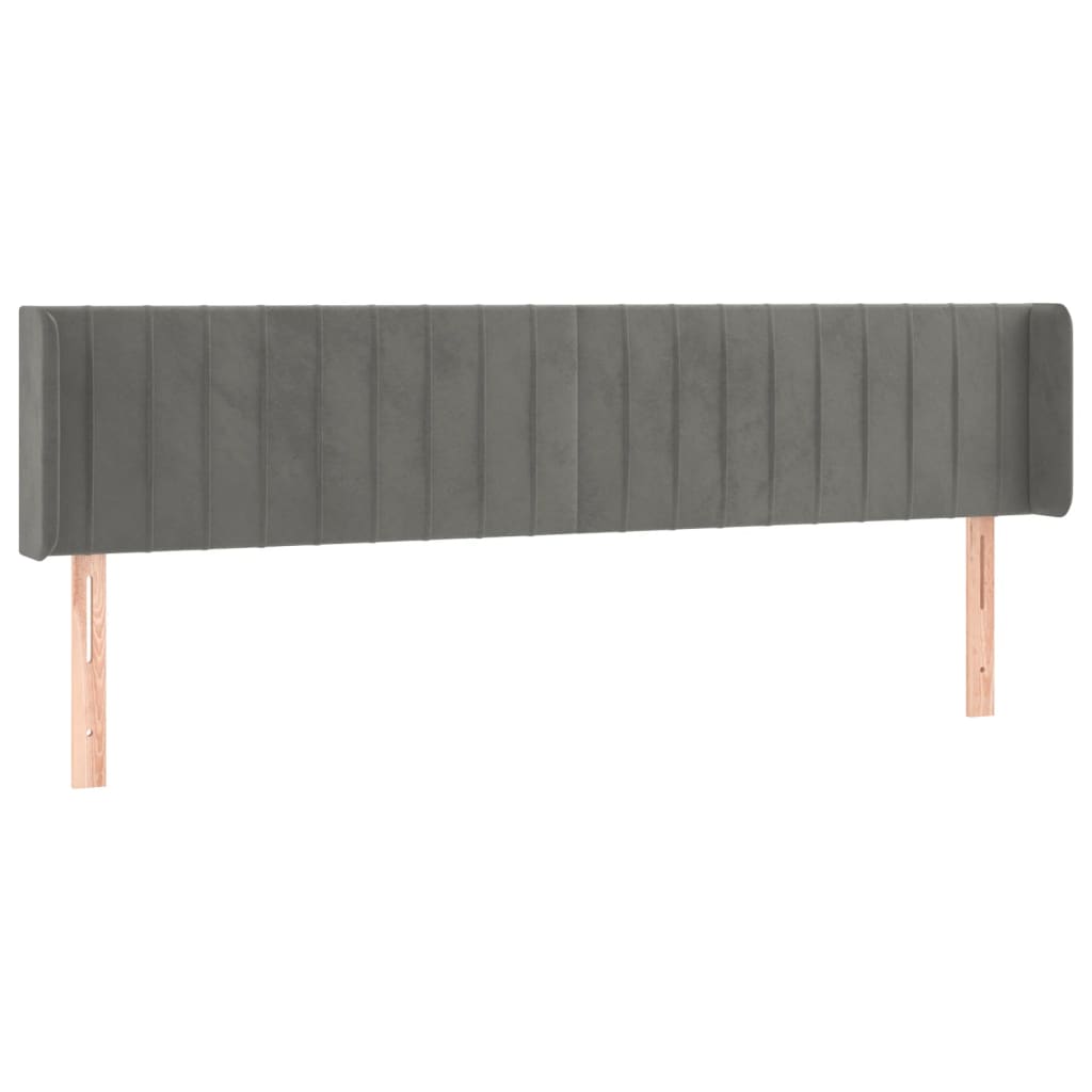 vidaXL Tăblie de pat cu LED, gri deschis, 183x16x78/88 cm, catifea