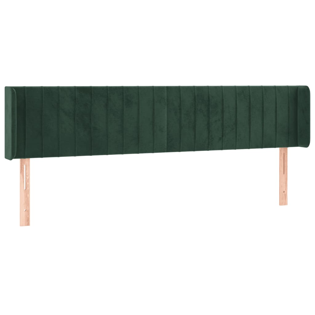 vidaXL Tăblie de pat cu LED, verde închis, 183x16x78/88 cm, catifea vidaXL Tăblie de pat cu LED, verde închis, 183x16x78/88 cm, catifea