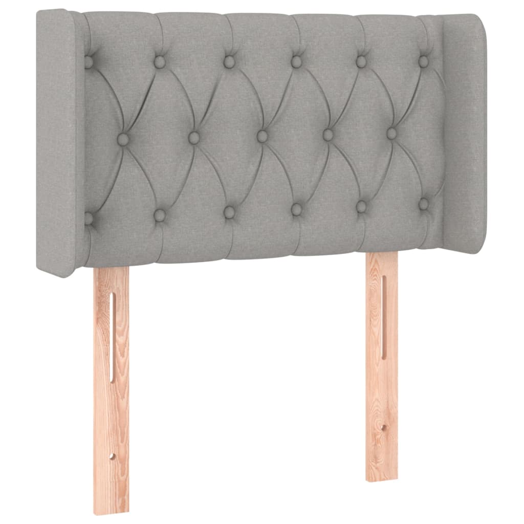 vidaXL Tăblie de pat cu LED, gri deschis, 83x16x78/88 cm, textil vidaXL Tăblie de pat cu LED, gri deschis, 83x16x78/88 cm, textil