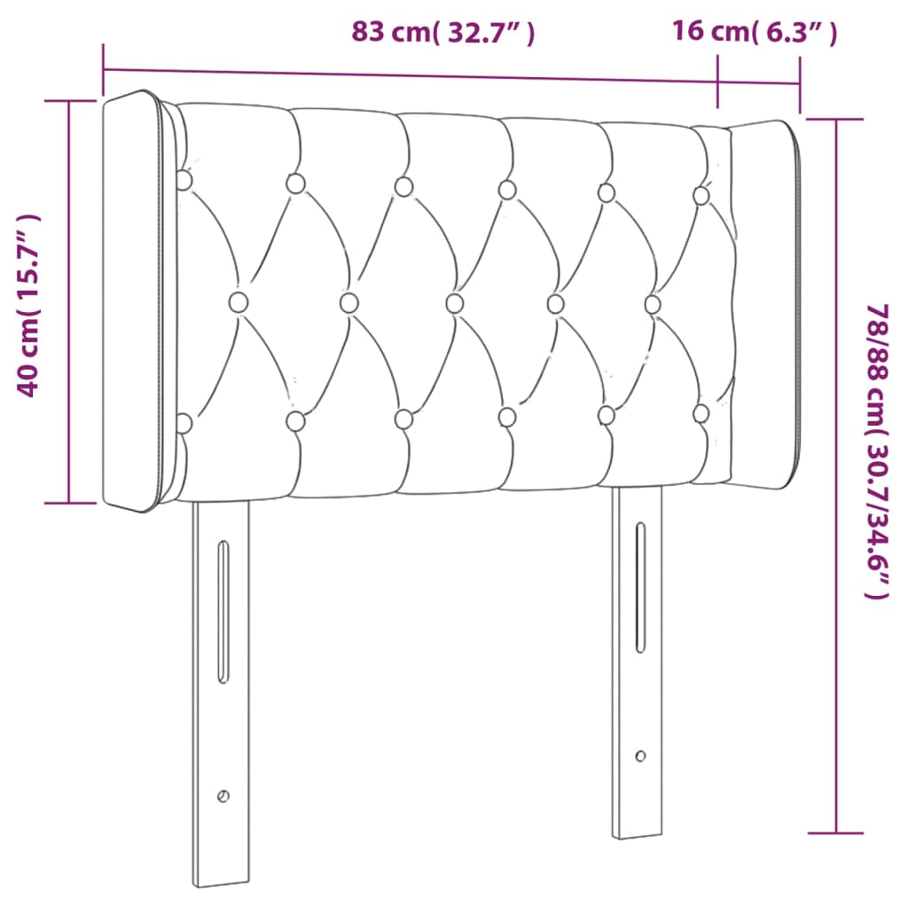 vidaXL Tăblie de pat cu LED, crem, 83x16x78/88 cm, textil vidaXL Tăblie de pat cu LED, crem, 83x16x78/88 cm, textil
