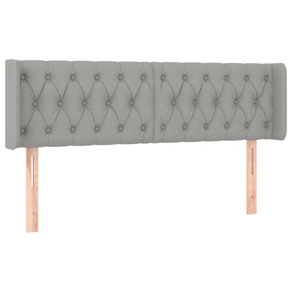 vidaXL Tăblie de pat cu LED, gri deschis, 163x16x78/88 cm, textil vidaXL Tăblie de pat cu LED, gri deschis, 163x16x78/88 cm, textil