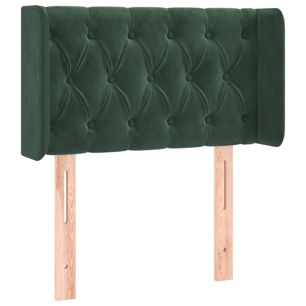 vidaXL Tăblie de pat cu LED, verde închis, 83x16x78/88 cm, catifea vidaXL Tăblie de pat cu LED, verde închis, 83x16x78/88 cm, catifea