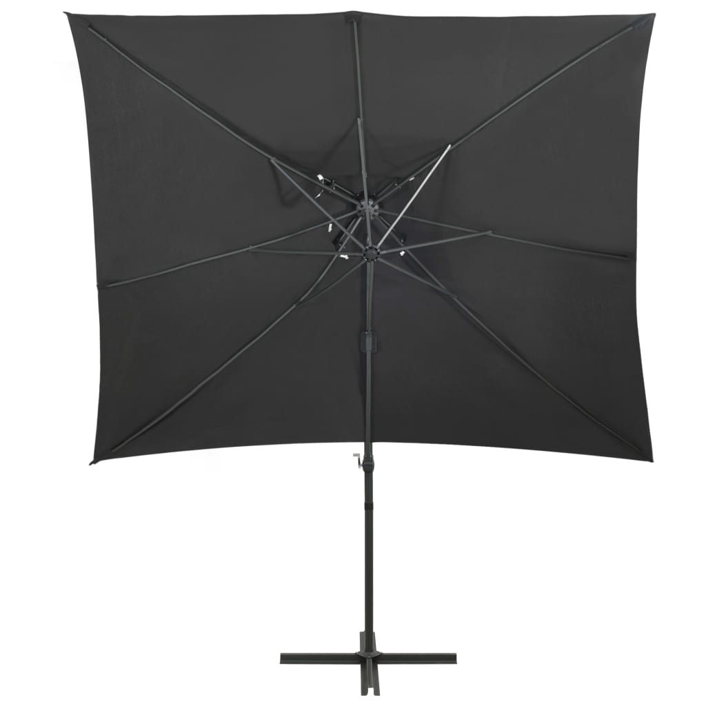 vidaXL Umbrelă în consolă cu înveliș dublu, antracit, 250x250 cm vidaXL Umbrelă în consolă cu înveliș dublu, antracit, 250x250 cm